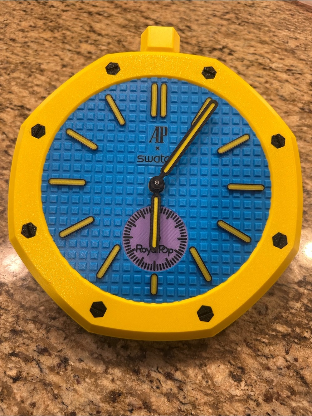 Inspired by AP x Swatch wall Clock - Yellow & Blue